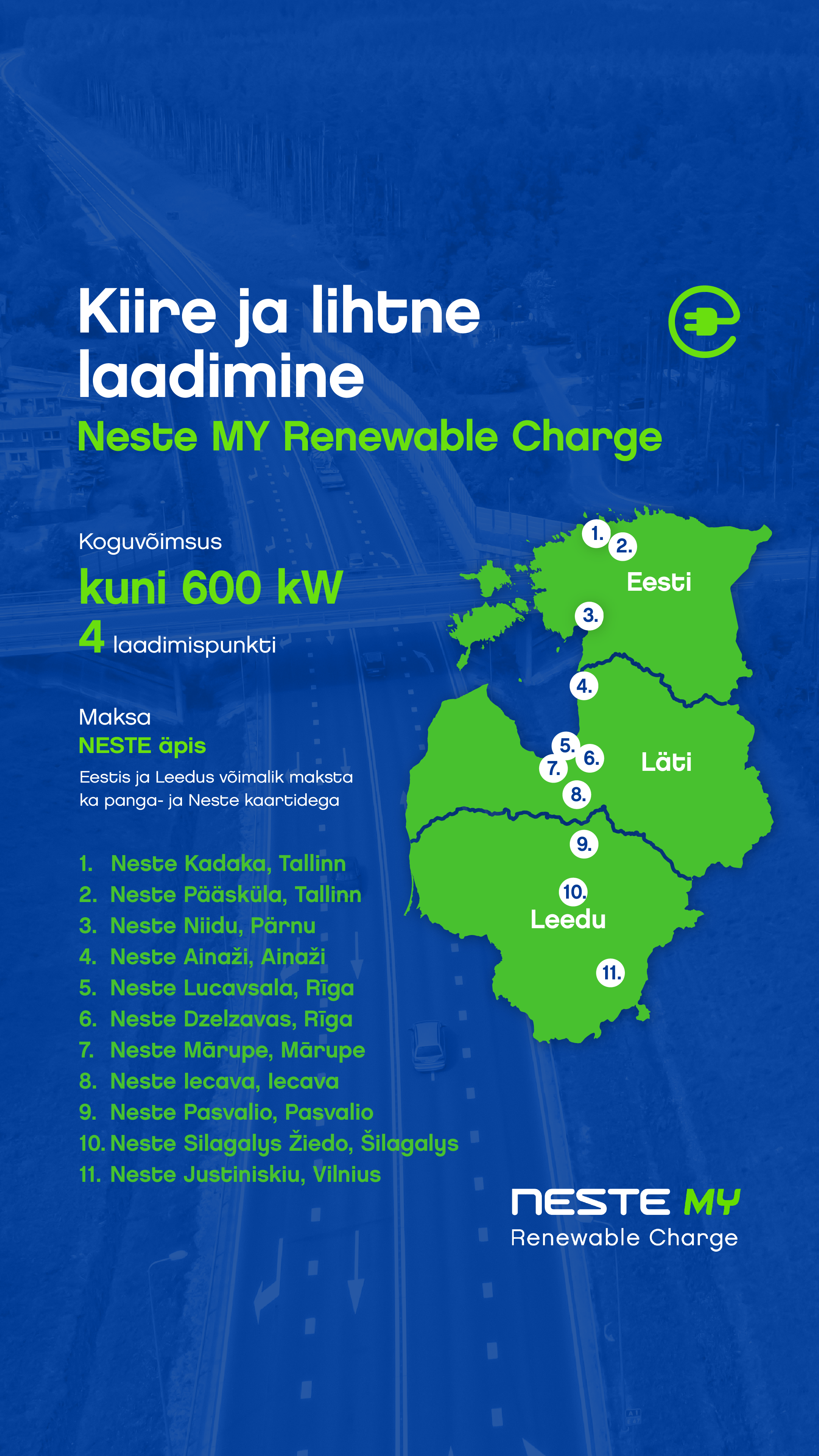 Neste EV jaamad Baltikum Neste EV jaamad Baltikum